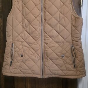 Quilted Sleeveless Vest - Tan